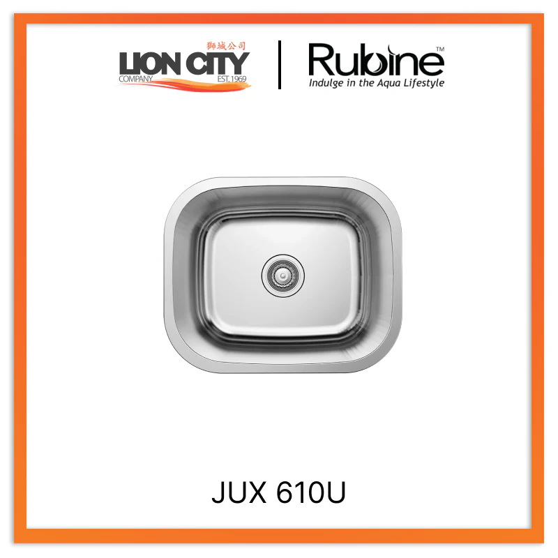 Rubine 1 Bowl Undermount Stainless Steel Kitchen Sink JUX 610U