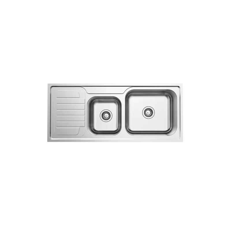 Rubine 1¾ Bowls + Drainer Inset Stainless Steel Kitchen Sink JUX 861L - Image 2