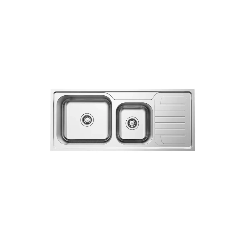 Rubine 1¾ Bowls + Drainer Inset Stainless Steel Kitchen Sink JUX 861R - Image 2