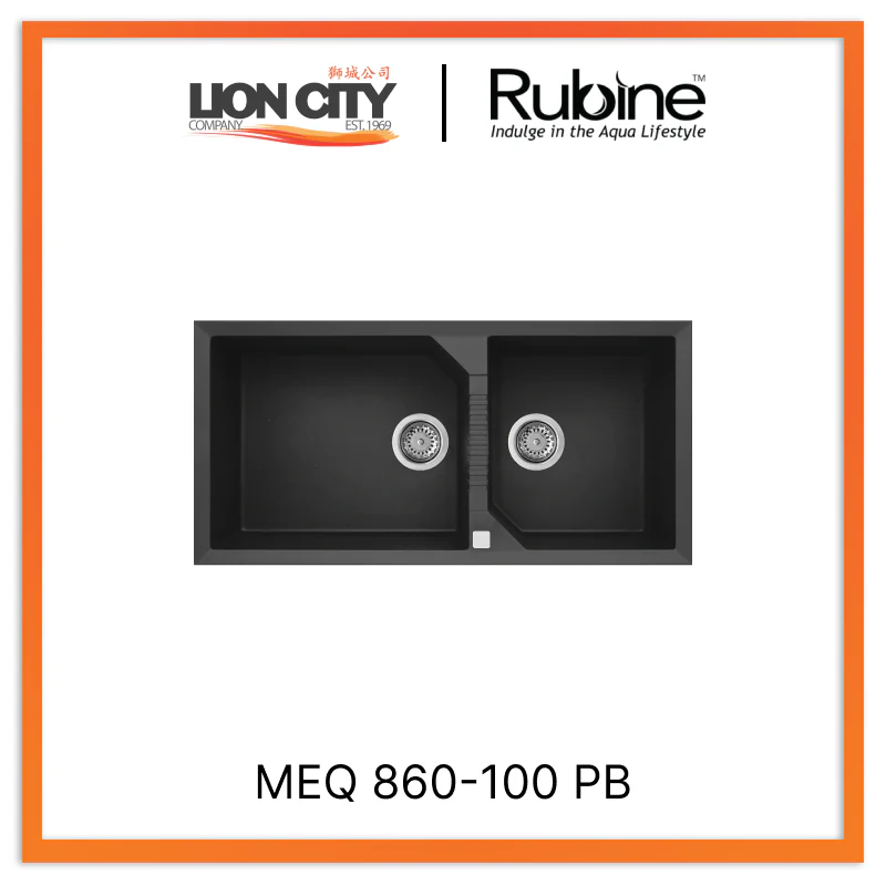 Rubine 1¾ Bowls Inset Granite Kitchen Sink MEQ 860-100 PB