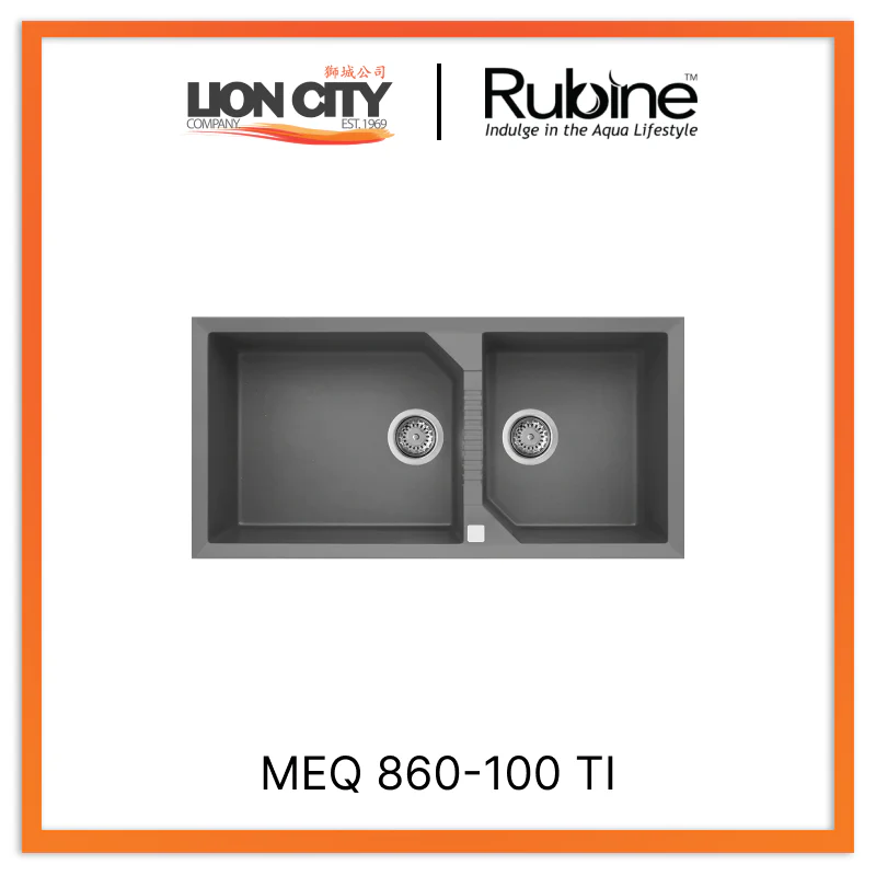 Rubine 1¾ Bowls Inset Granite Kitchen Sink MEQ 860-100 TI