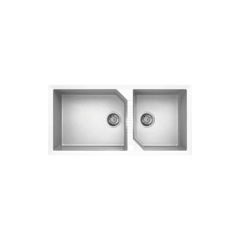Rubine 1¾ Bowls Inset Granite Kitchen Sink MEQ 860-100 WH - Image 2