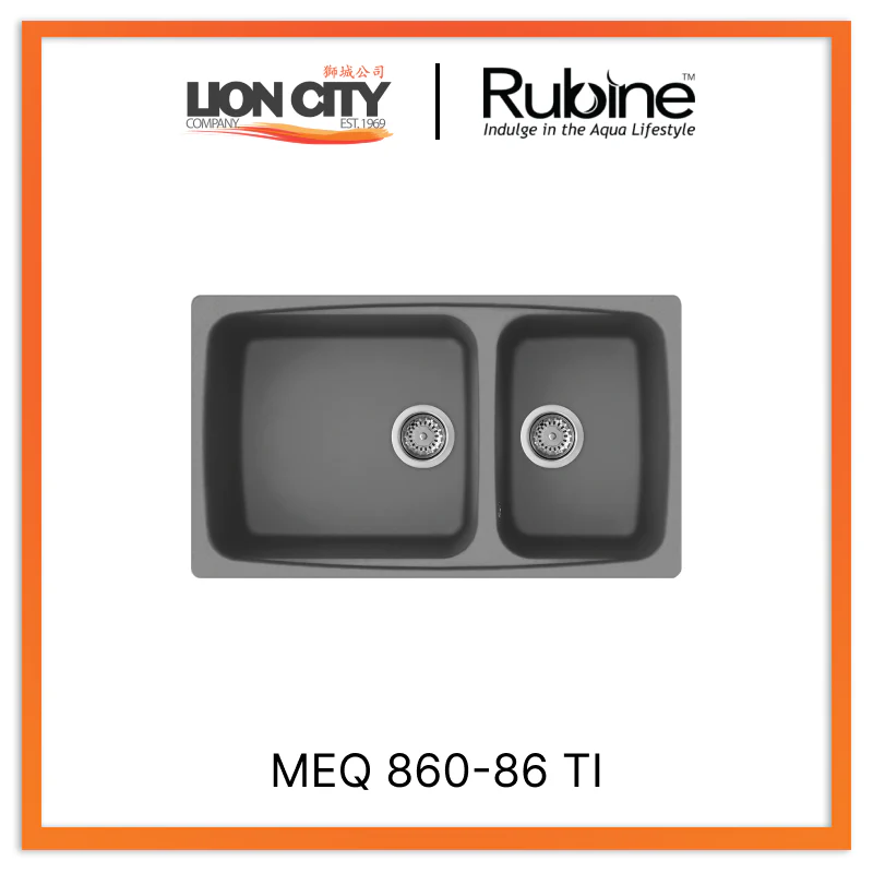 Rubine 1¾ Bowls Inset Granite Kitchen Sink MEQ 860-86 TI