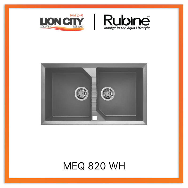 Rubine 2 Bowls Inset Granite Kitchen Sink MEQ 820 TI