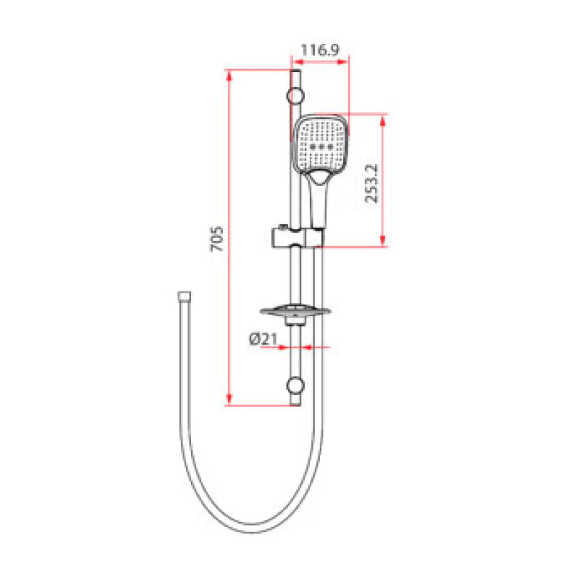 Rubine 3F Handshower RSH-MACH-521-CH - Image 4