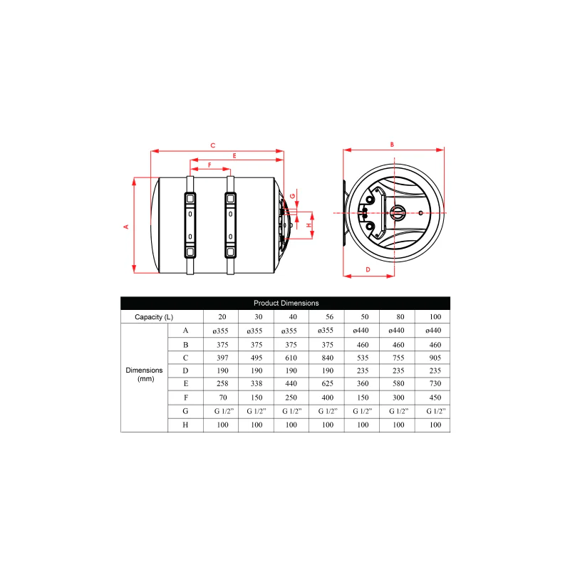 Rubine SPH 56S SIN 3.0(I) 56L Storage Water Heater - Image 3