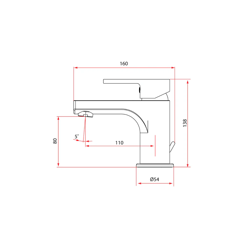 Rubine Unico 5621 Basin Mixer - Image 3
