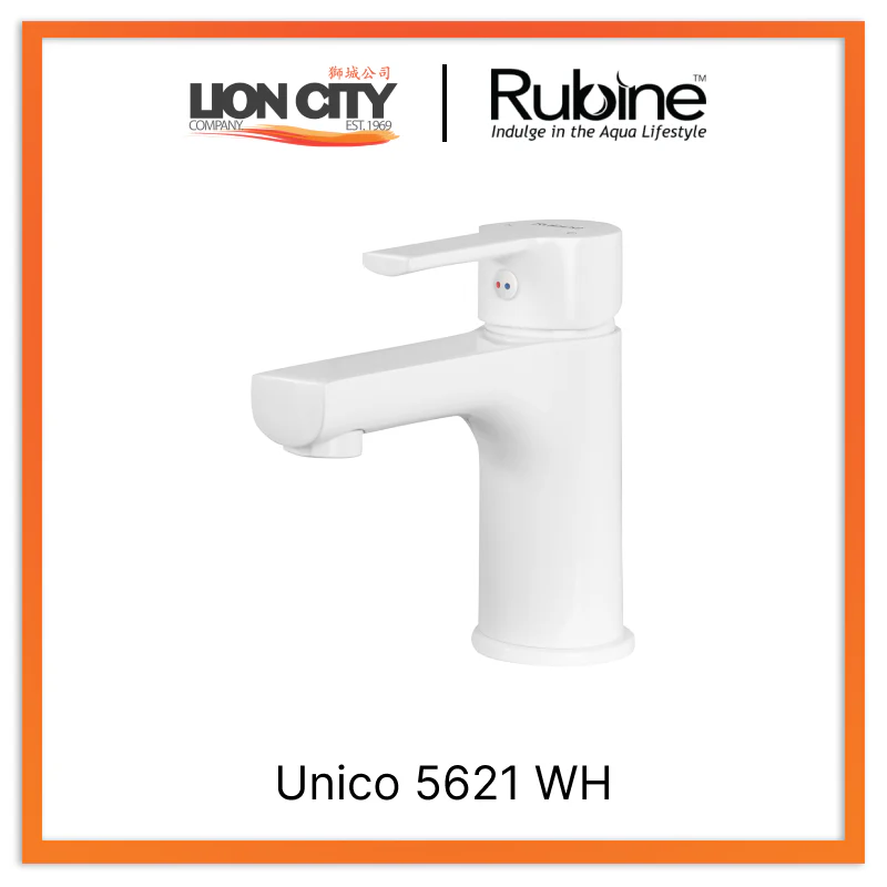 Rubine Unico 5621 WH Basin Mixer White