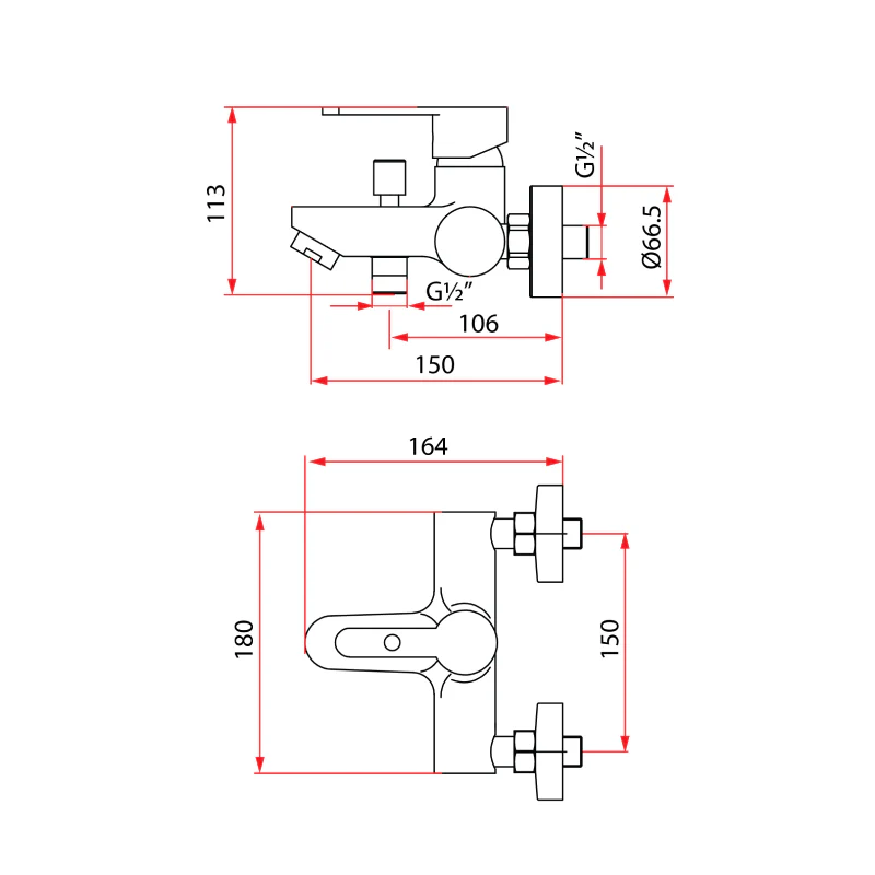 Rubine Bath Mixer Piccoli 3361 - Image 3