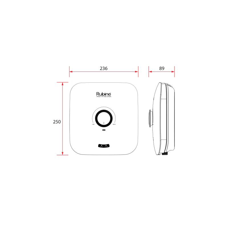 Rubine CHOCO 11B Instant Water Heater with Shower Set - Image 5