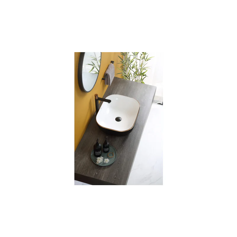 Rubine EVEA 50-BW Countertop Rectangular Ceramic Basin - Image 4