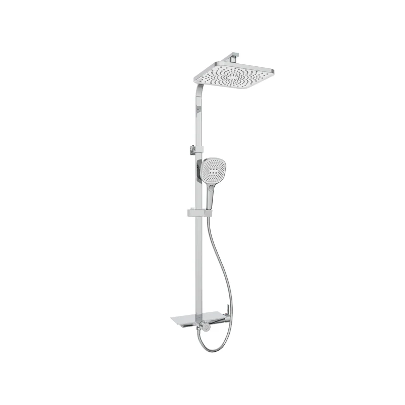 Rubine Deckos RSC-DECKOS-F4-CH Square Rainshower Column With Mixer Shelf (Chrome) - Image 3