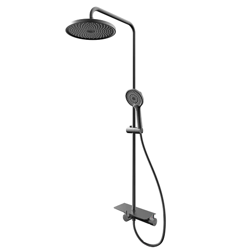 Rubine Deckos RSC-DECKOS-U2-GM Round Rainshower Column With Mixer Shelf - Image 2