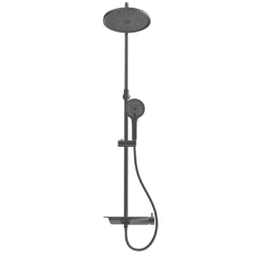Rubine Deckos RSC-DECKOS-U2-GM Round Rainshower Column With Mixer Shelf - Image 3