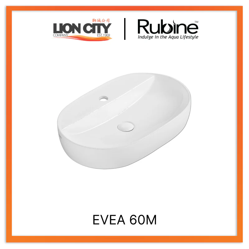 Rubine EVEA 60M Countertop Rectangular Ceramic Basin