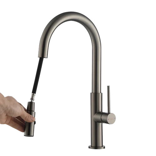 Rubine Inox Pull-Out Spray Sink Mixer Cold Tap Inox 7743PS GM - Image 4
