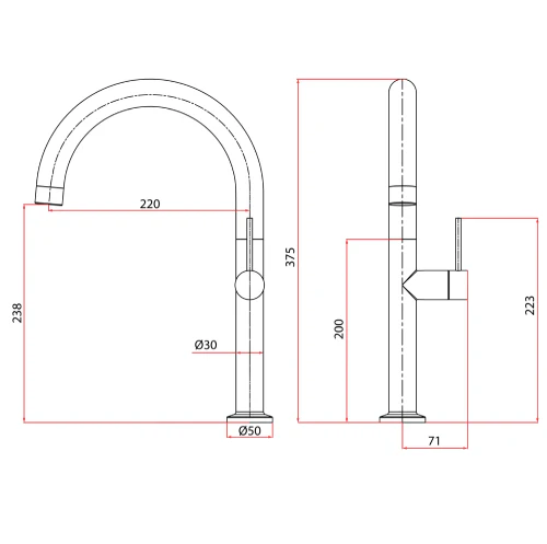 Rubine Inox Sink Mixer/Cold Tap Inox 7743 SS - Image 4