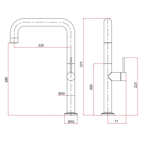 Rubine Inox Sink Mixer Cold Tap Inox 7744 GD - Image 3