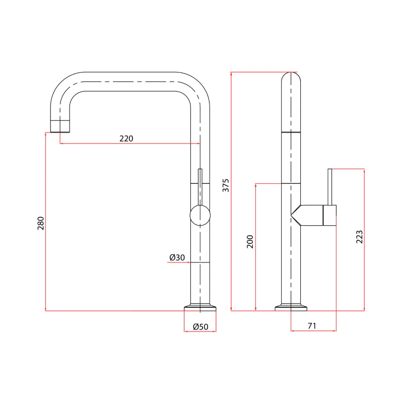 Rubine Inox 7744 GM Sink Mixer/ Cold Tap - Image 4