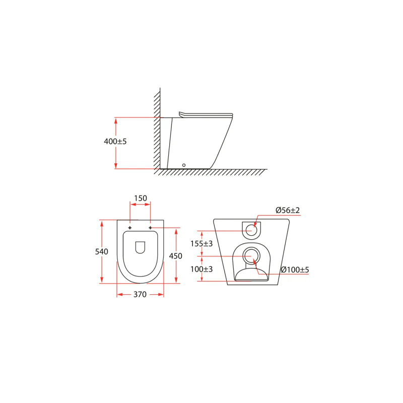 Rubine PF-406P07 Floor Pan Toilet (For Monoblok) - Image 4