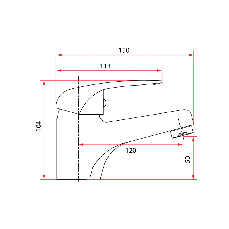 Rubine PLATINO 6021 Basin Mixer - Image 3