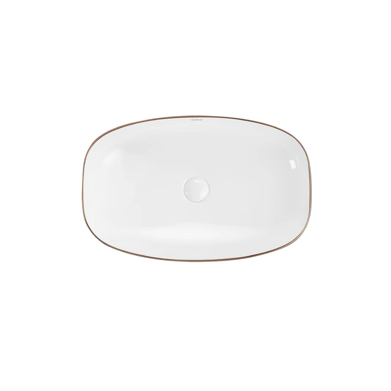 Rubine QTRO 60-BW Countertop Rectangular Ceramic Basin - Image 2
