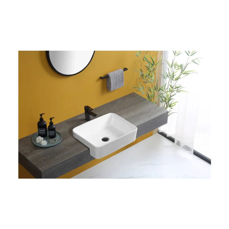 Rubine RIFF 48 Semi-Recessed Rectangular Ceramic Basin - Image 4