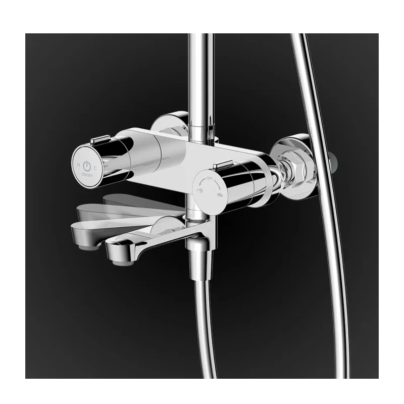 Rubine RSC-PUSHSTOP-R61-CH Pushstop Rainshower Column With Mixer (Chrome) - Image 3