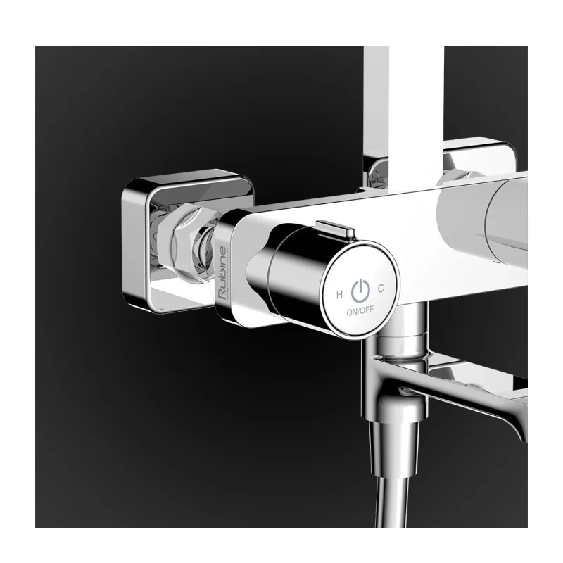 Rubine RSC-PUSHSTOP-S81-CH Pushstop Rainshower Column With Mixer (Chrome) - Image 3