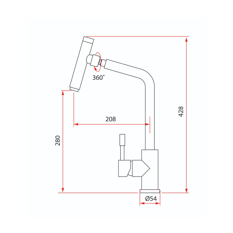 Rubine Sink Mixer INOX 7046 Hot and Cold - Image 3