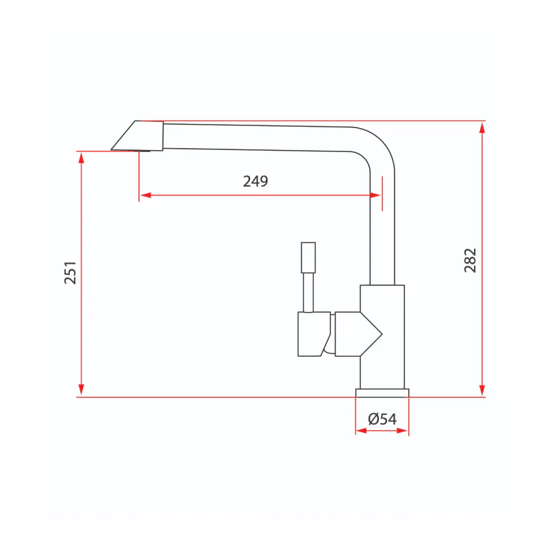Rubine Sink Mixer INOX 7047 Hot and Cold - Image 2