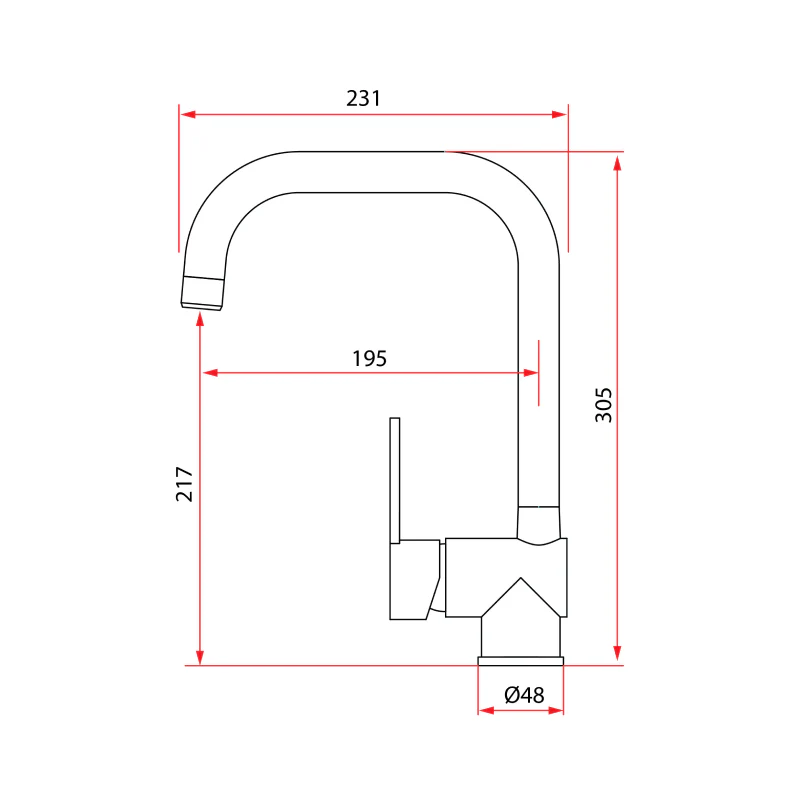 Rubine Sink Mixer PICCOLI 3344 Hot and Cold - Image 3