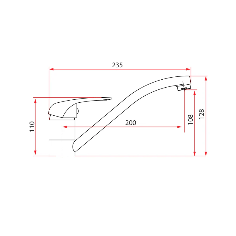 Rubine Sink Mixer PLATINO 6041 Hot and Cold - Image 3