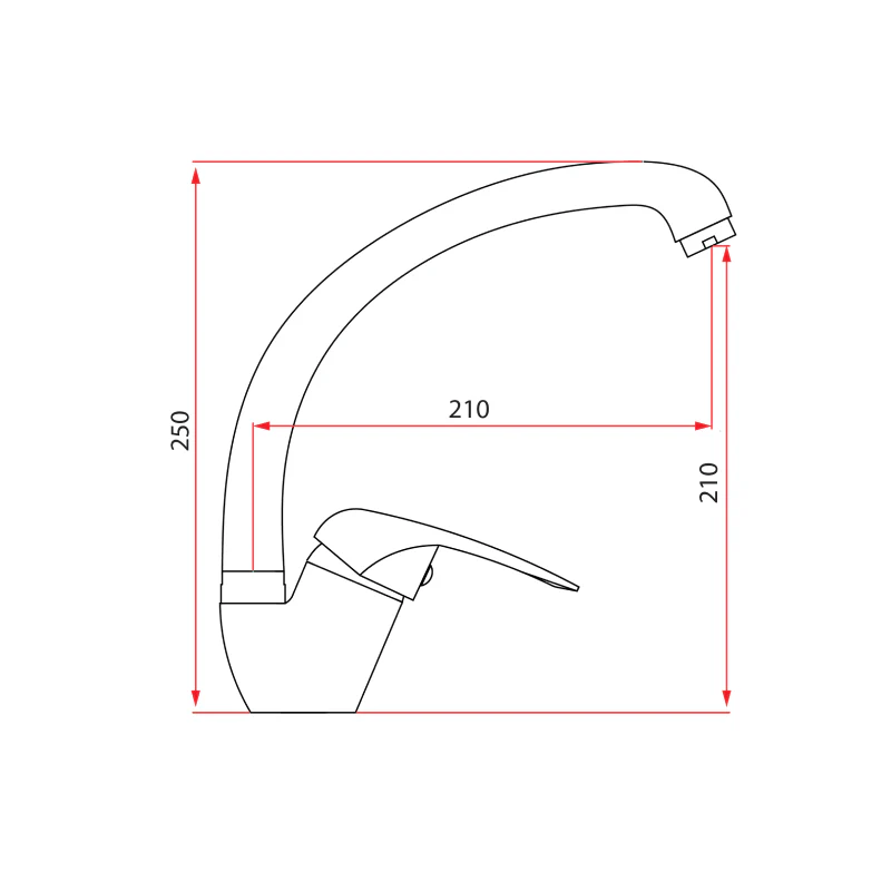 Rubine Sink Mixer PLATINO 6042 Hot and Cold - Image 3