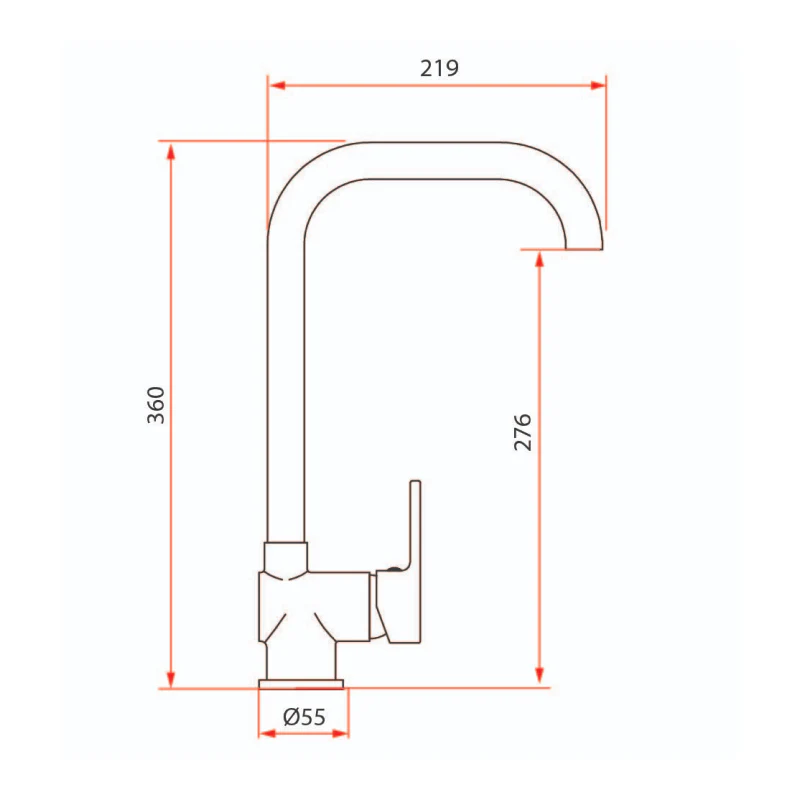 Rubine Sink Mixer PREMIO 2444 - Image 2