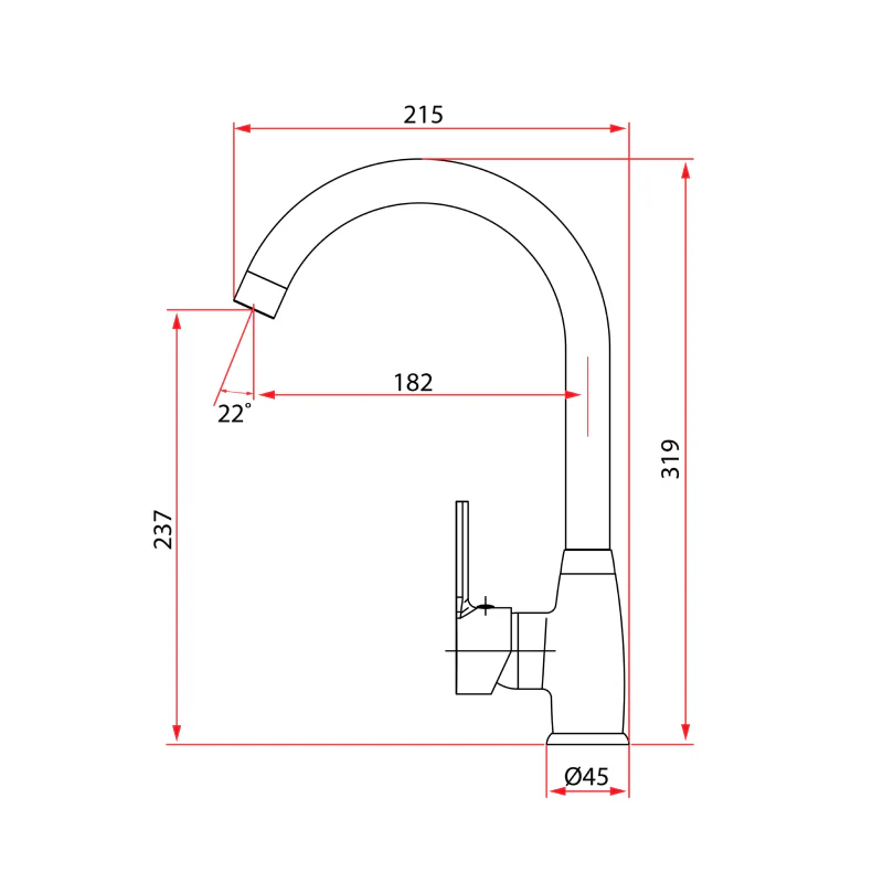 Rubine Sink Mixer UNICO 5643 WH Hot and Cold - Image 3