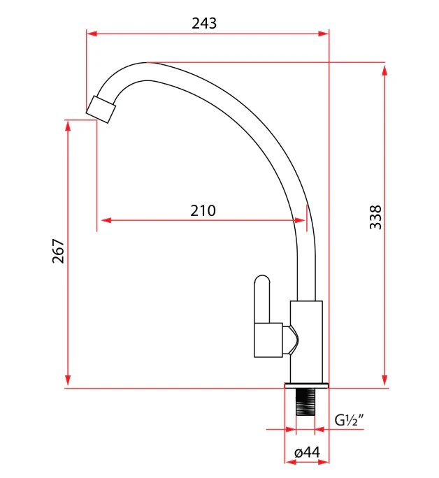 Rubine Sink Tab ALTA K91342 SS - Image 3