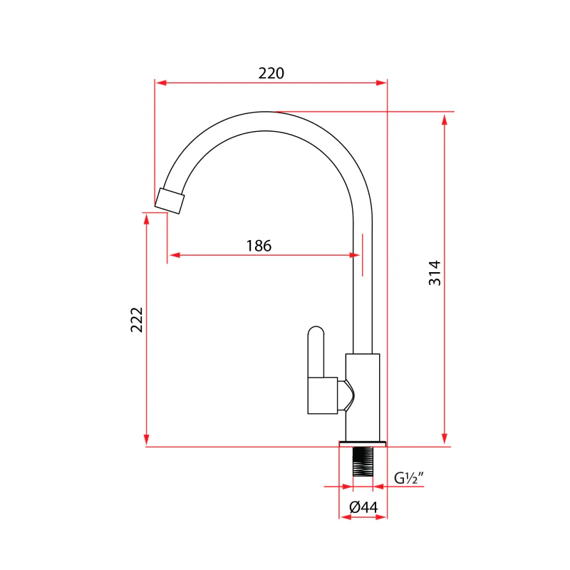 Rubine Sink Tab ALTA K91343 SS - Image 3