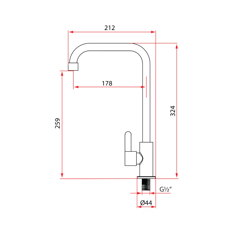 Rubine Sink Tab ALTA K91344 SS - Image 3