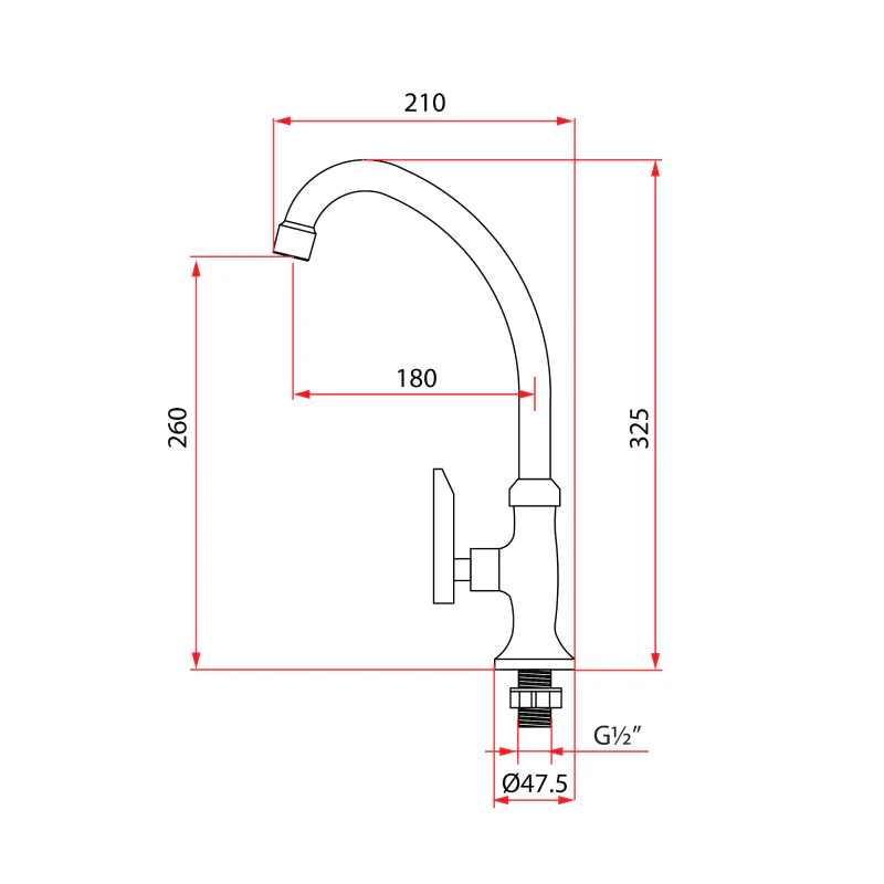Rubine Sink Tap FRESCO K97342 - Image 3