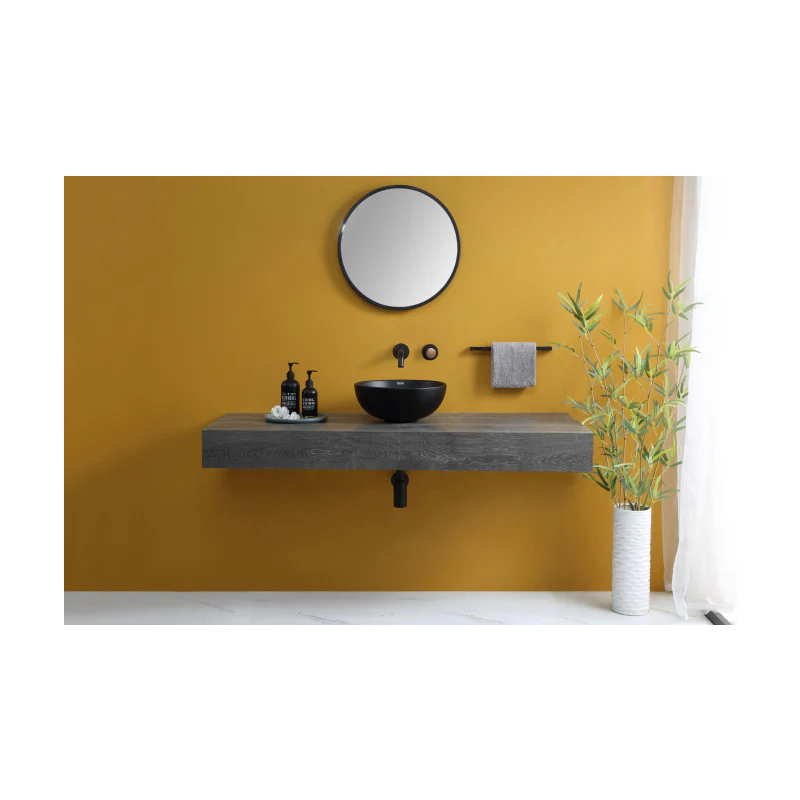 Rubine SPIN 36B-BK Countertop Round Ceramic Basin - Image 4