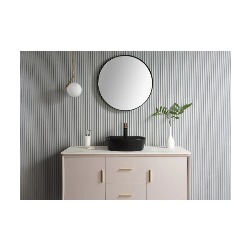 Rubine SPIN 40M-BK Countertop Round Ceramic Basin - Image 4