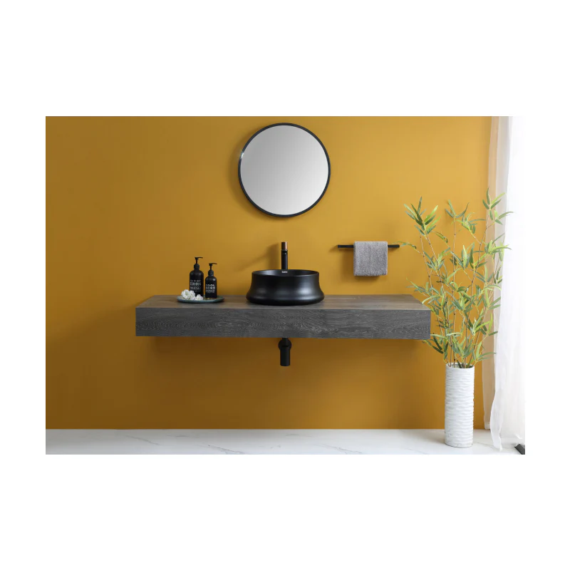 Rubine SPIN 41B-BK Countertop Round Ceramic Basin - Image 4