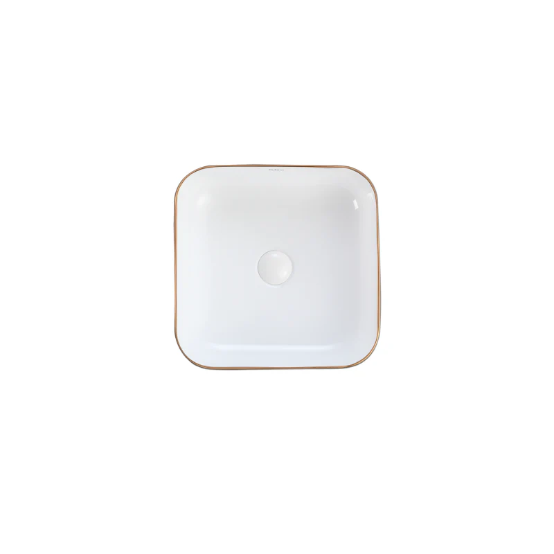 Rubine SQ 40-BW Countertop Square Ceramic Basin - Image 2