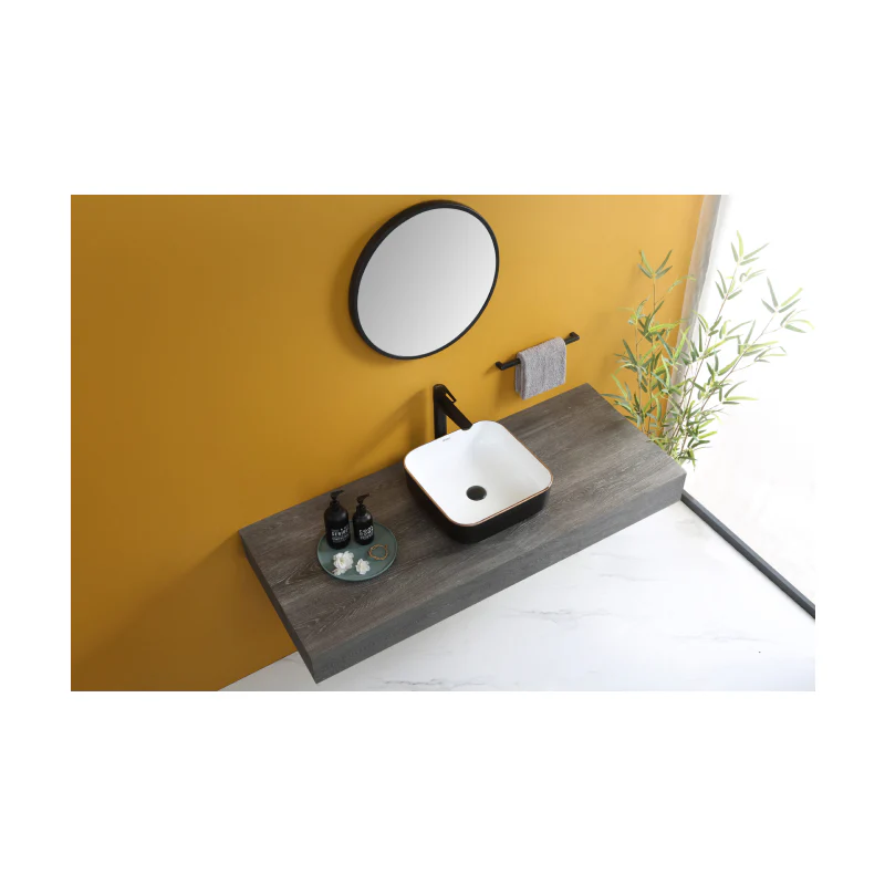 Rubine SQ 40-BW Countertop Square Ceramic Basin - Image 4