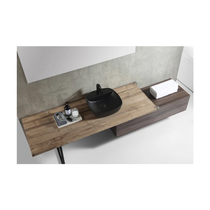 Rubine SQ 42M-BK Countertop Round Ceramic Basin - Image 4