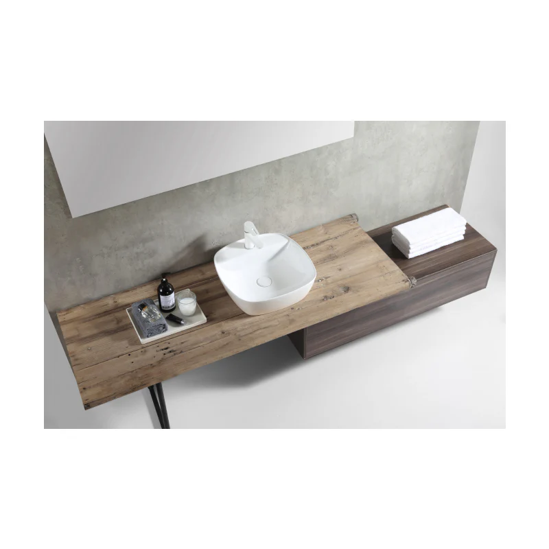 Rubine SQ 42M Countertop Round Ceramic Basin - Image 4