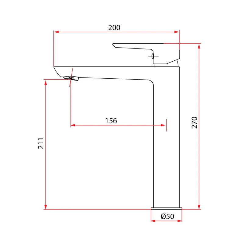 Rubine Tall Basin Mixer White STYLO 9121 LX WH - Image 3