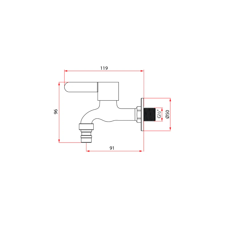Rubine ALTA U91375 SS Union Tap - Image 3