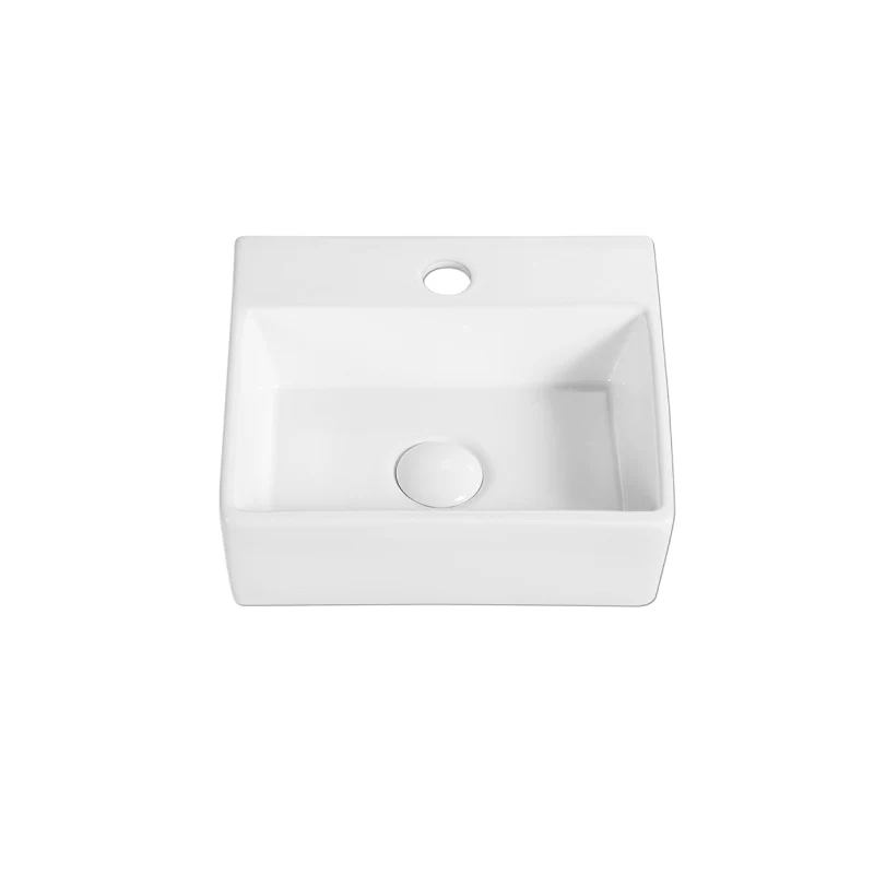 Rubine VENTO 33M Wall-Hung / Countertop Rectangular Ceramic Basin - Image 3